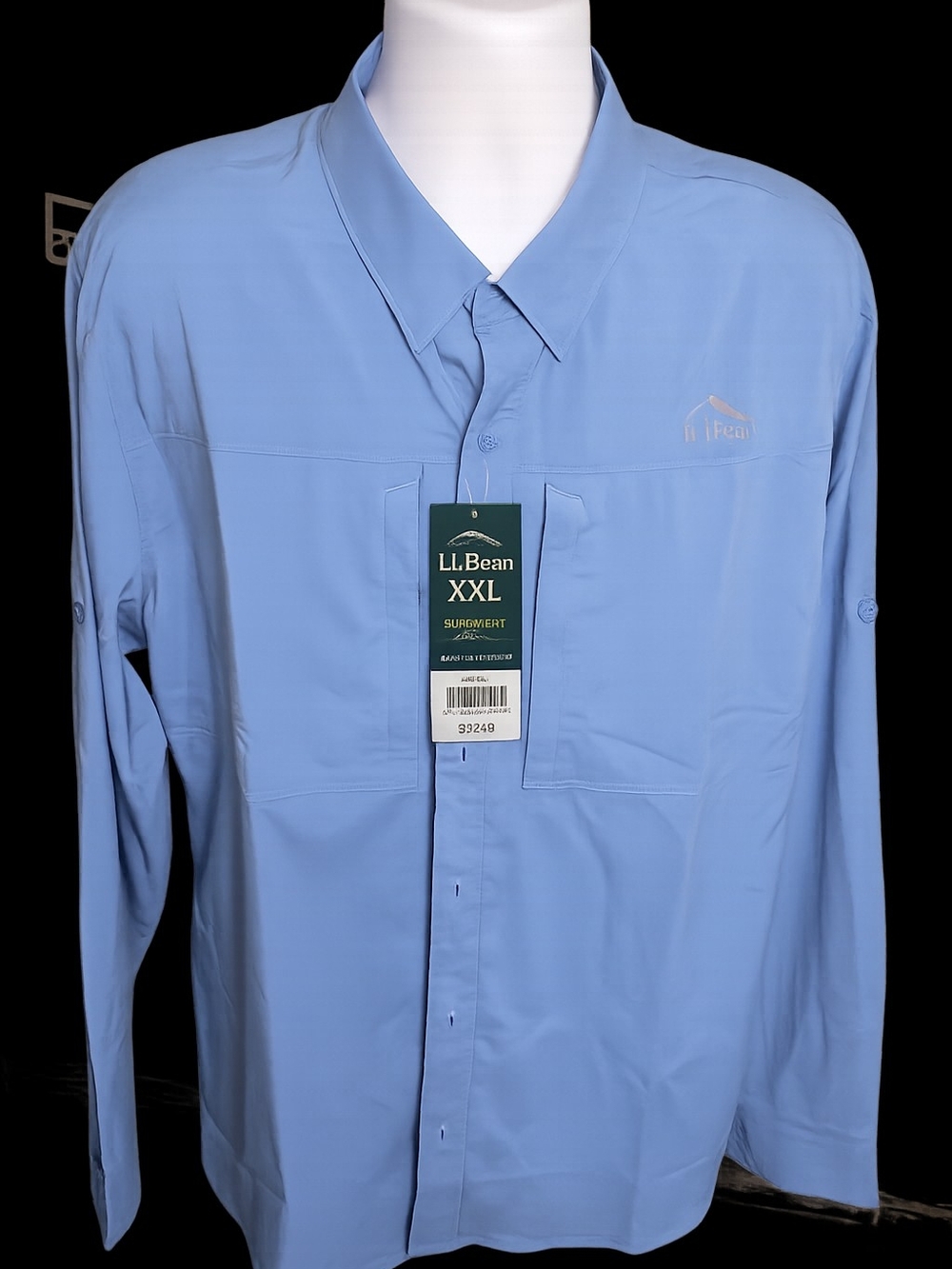 L.L. Bean Men's Long-Sleeve Light Blue Performance Shirt - XL